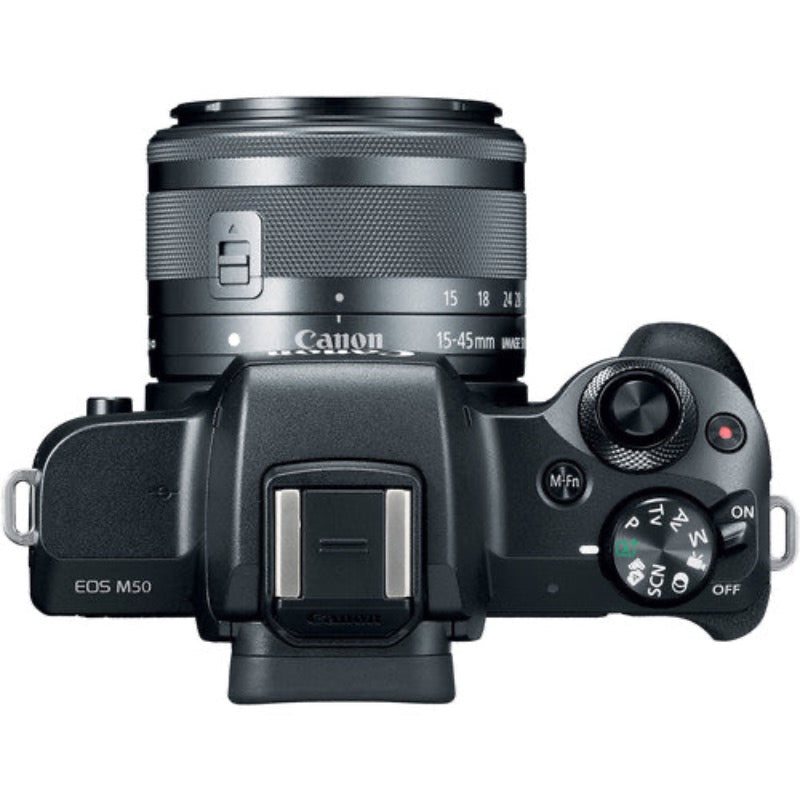 Canon EOS M50 Mirrorless Digital Camera with EF-M 15-45 mm f/3.5-5.6 IS STM Lens - Black - Hashtechguy Canon EOS M50 Mirrorless Digital Camera with EF-M 15-45 mm f/3.5-5.6 IS STM Lens - Black - Hashtechguy